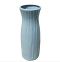 Mainstays Plastic Rib Vase, Placid Blue, Indoor