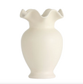 Home Decor Collection Sterling & Noble Home Ruffle Shaped off-White Ceramic Indoor Tabletop Vase